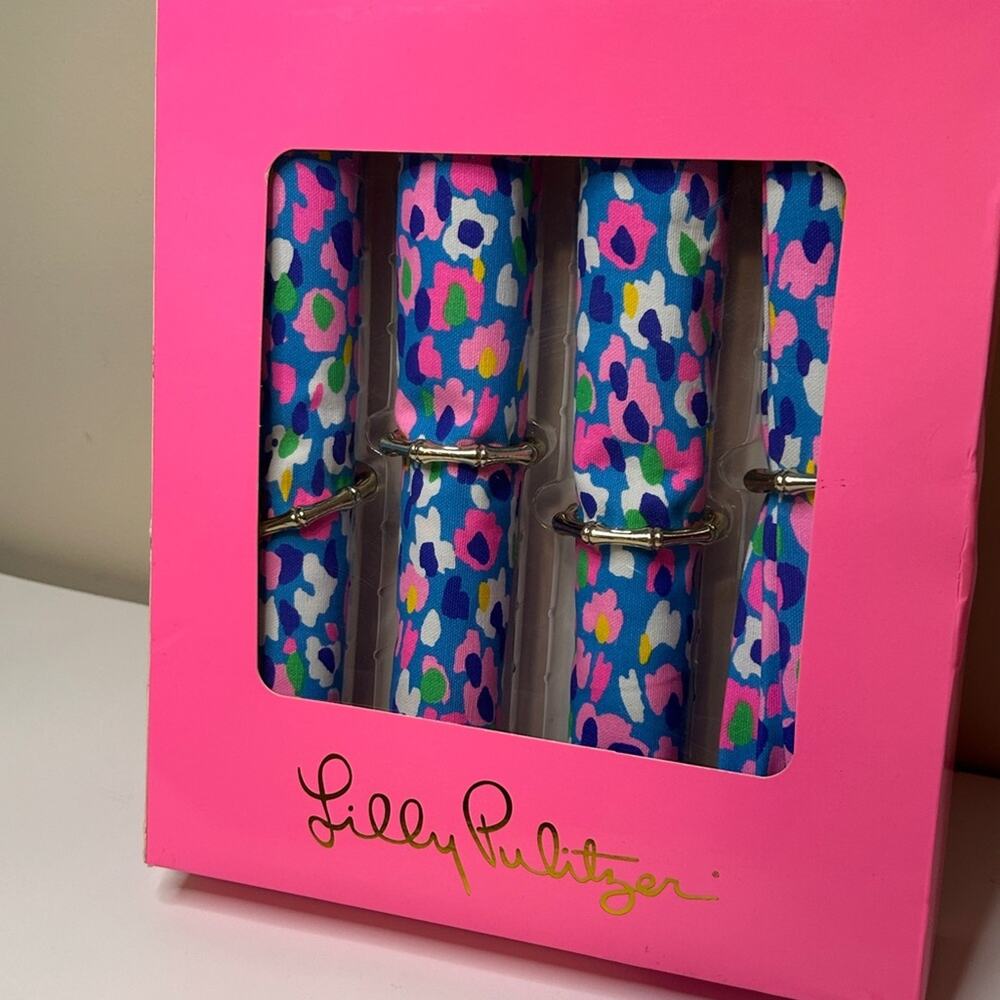Lilly Pulitzer Hottie Dottie Napkin Rings Set of 4 NWT‎ Gift Boxed